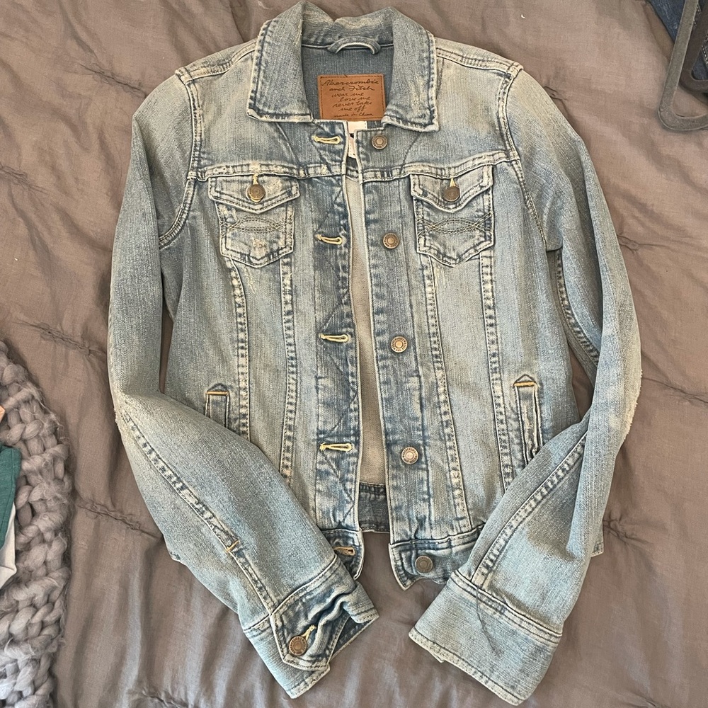 A&F light wash denim jacket